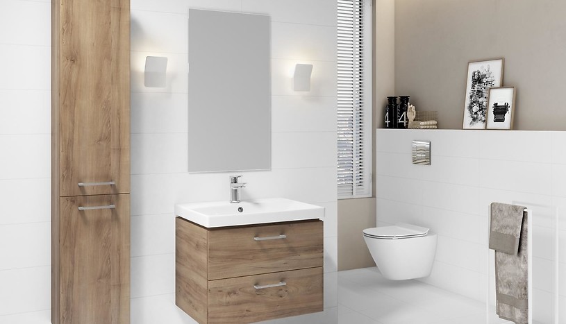 SET B280 LARA MILLE SLIM 60 WALNUT DSM (CABINET + WASHBASIN) 1