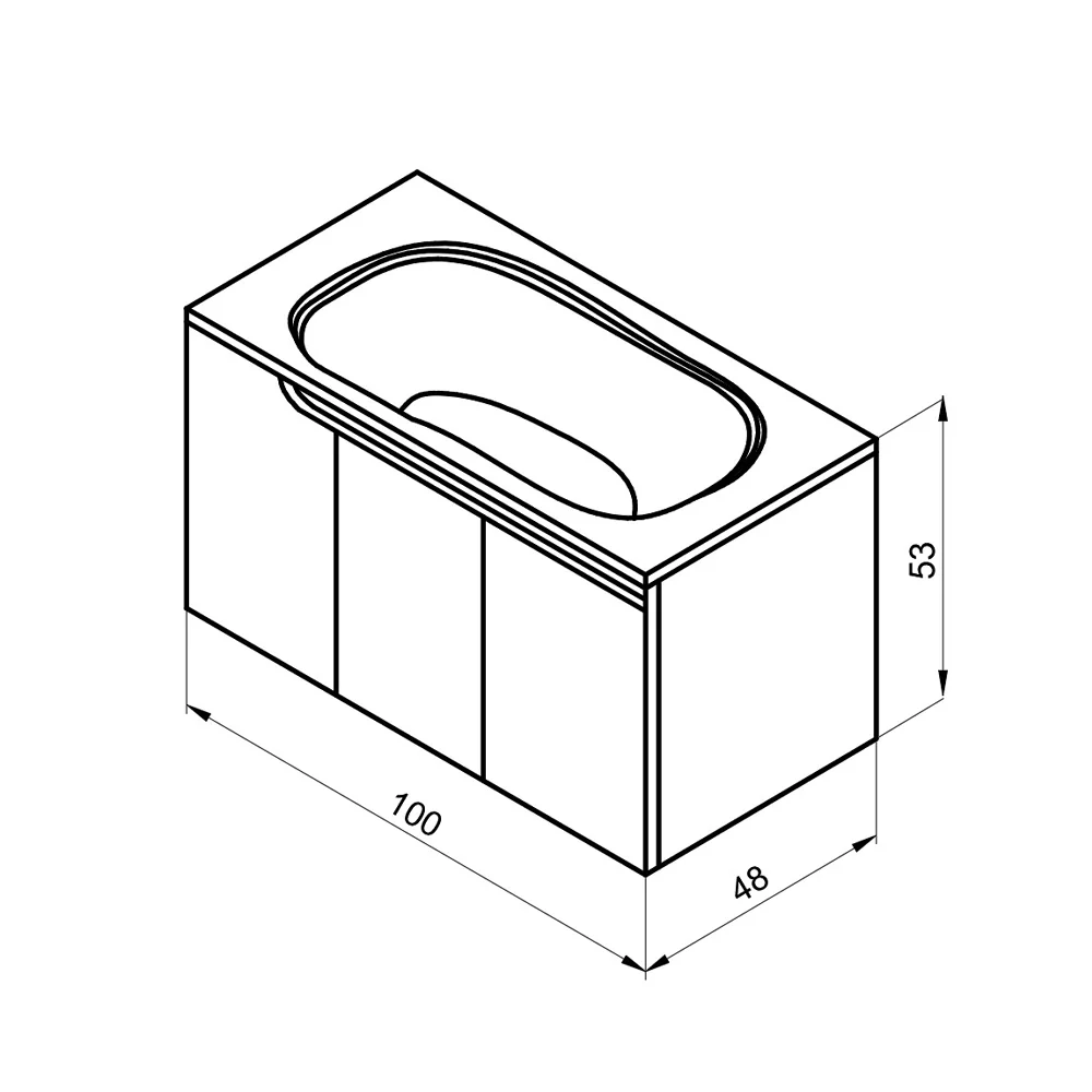 Piramida Euridika 100 H-V lavabo sa ormarićem PINO OAK 1