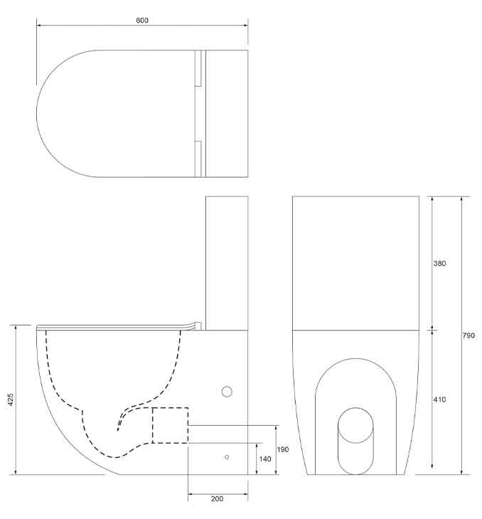 Monoblok mat crni tehn crtez